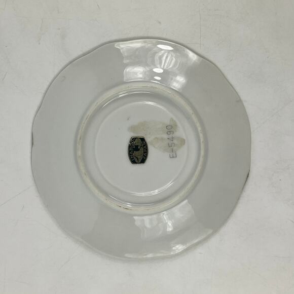 Vtg Inarco Japan Saucer Purple Violets Gold Trim E-5490 Floral Scalloped Edge - Picture 2 of 8